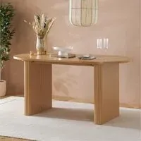 Axel Fluted 6 Seater Oval Dining Table - Oak