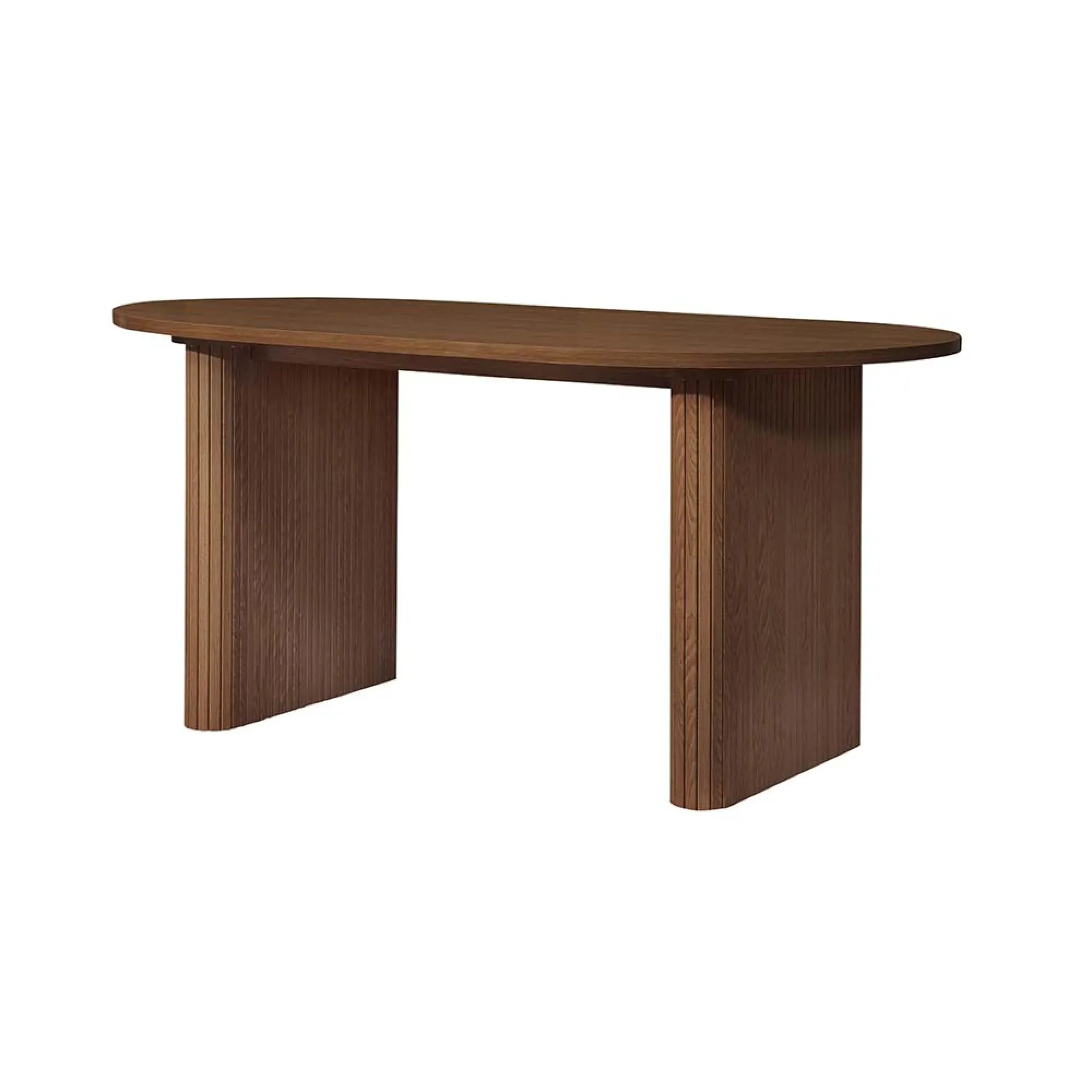 Axel Fluted 6 Seater Oval Dining Table - Walnut