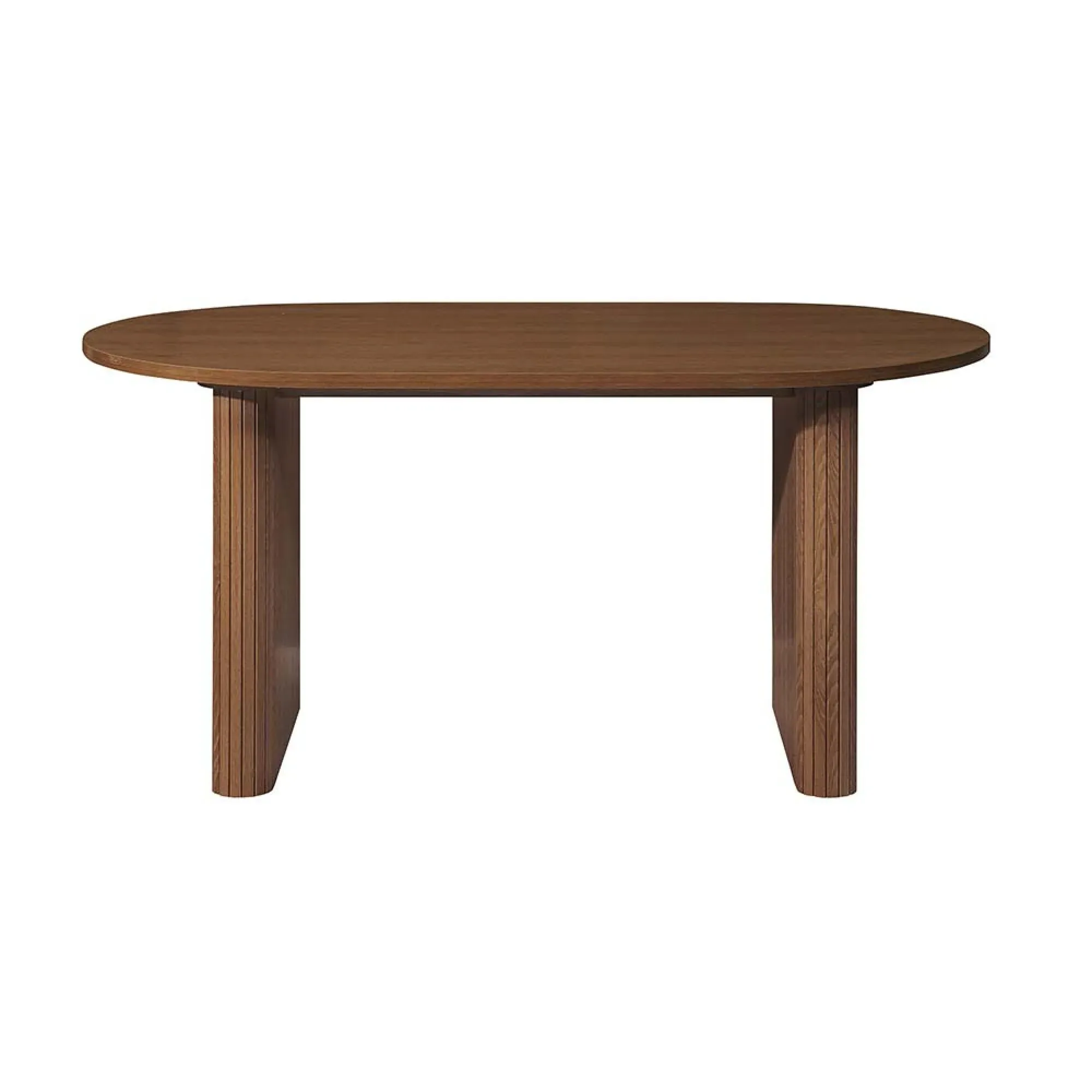 Axel Fluted 6 Seater Oval Dining Table - Walnut