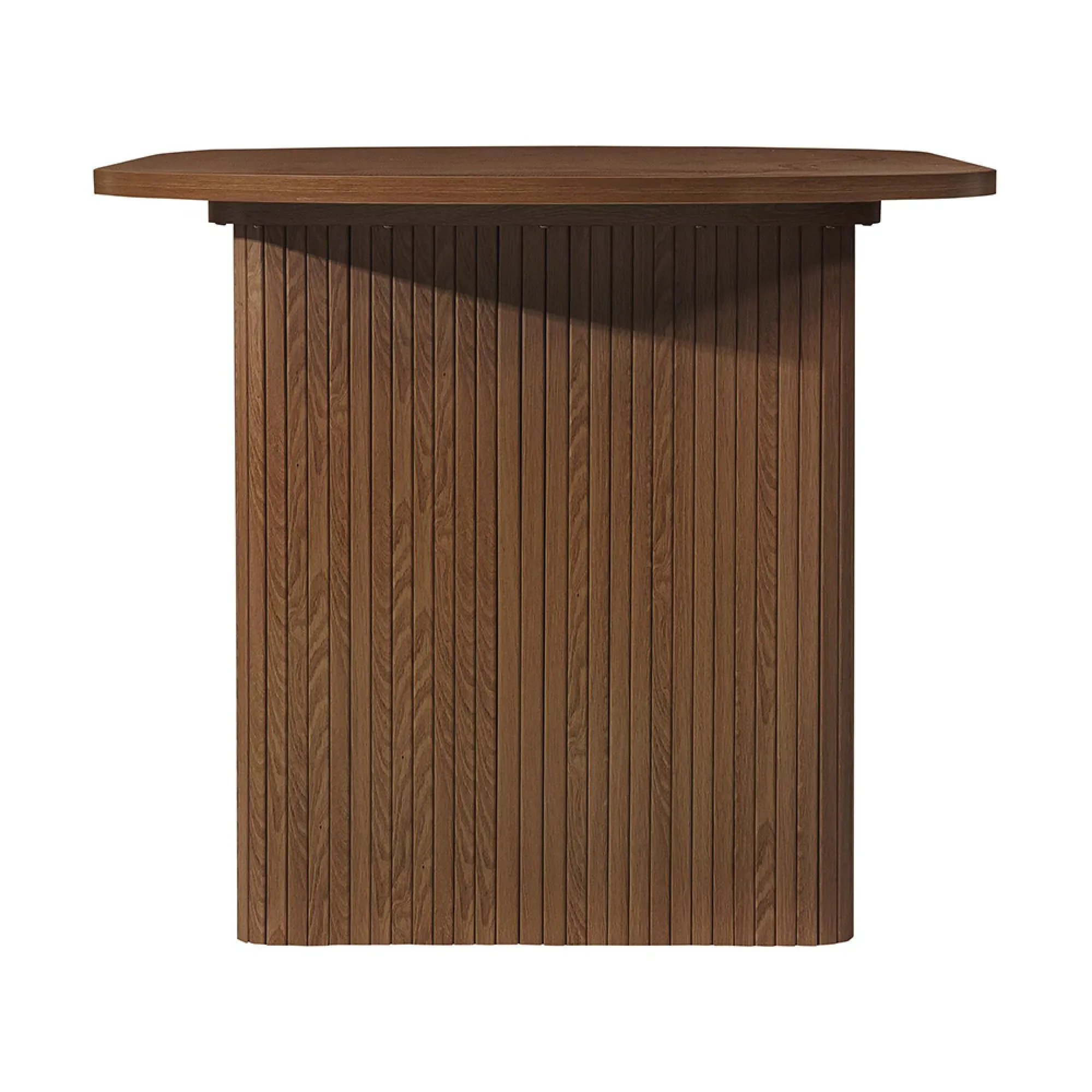 Axel Fluted 6 Seater Oval Dining Table - Walnut