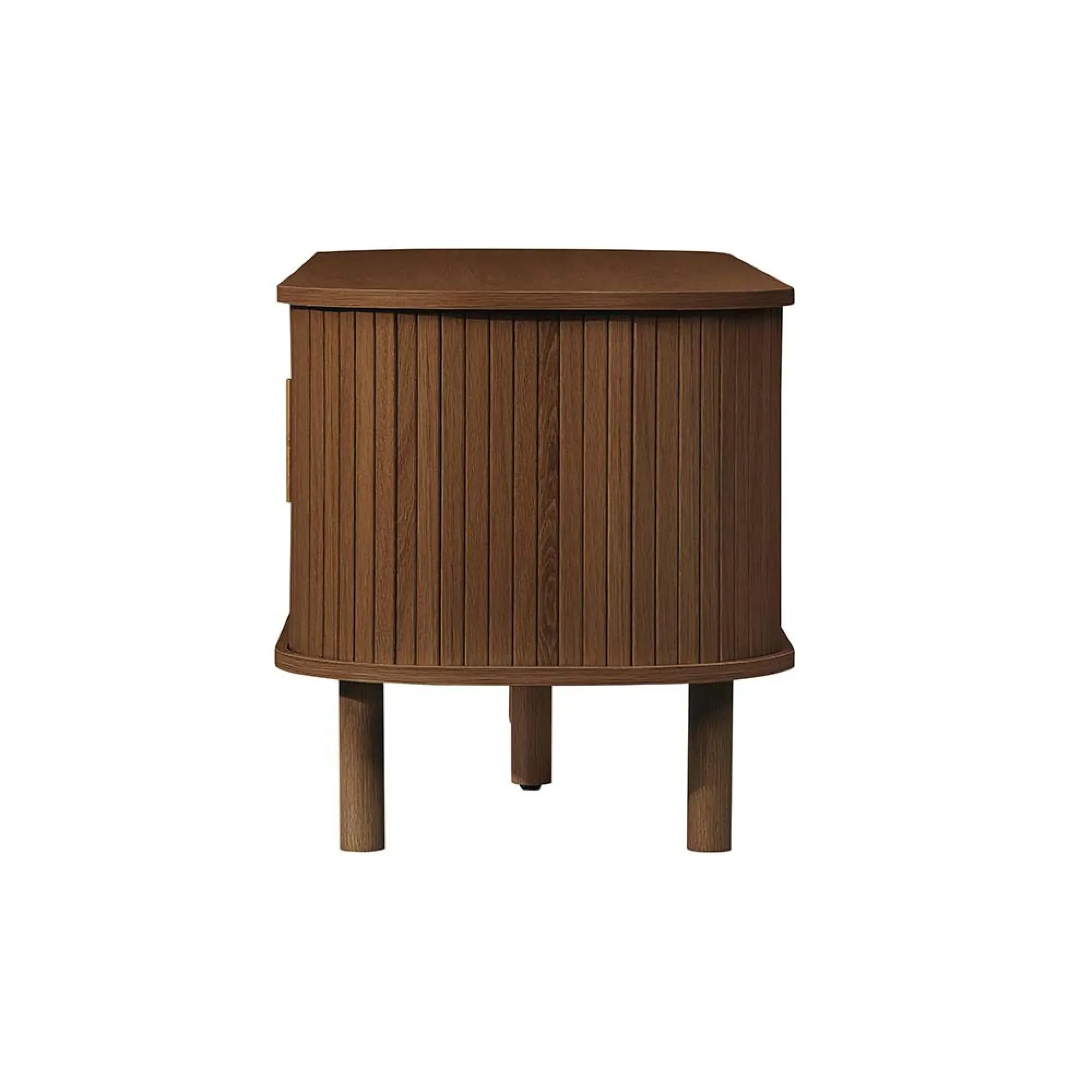 Axel Fluted Curved TV Unit - Walnut