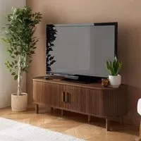 Axel Fluted Curved TV Unit - Walnut