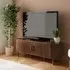 Axel Fluted Curved TV Unit - Walnut