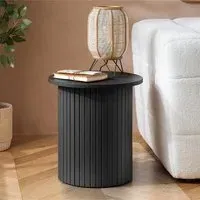 Axel Fluted Round Side Table - Black