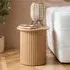 Axel Fluted Round Side Table - Oak