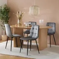 Axel Oval Dining Set with 4 Chairs - Oak