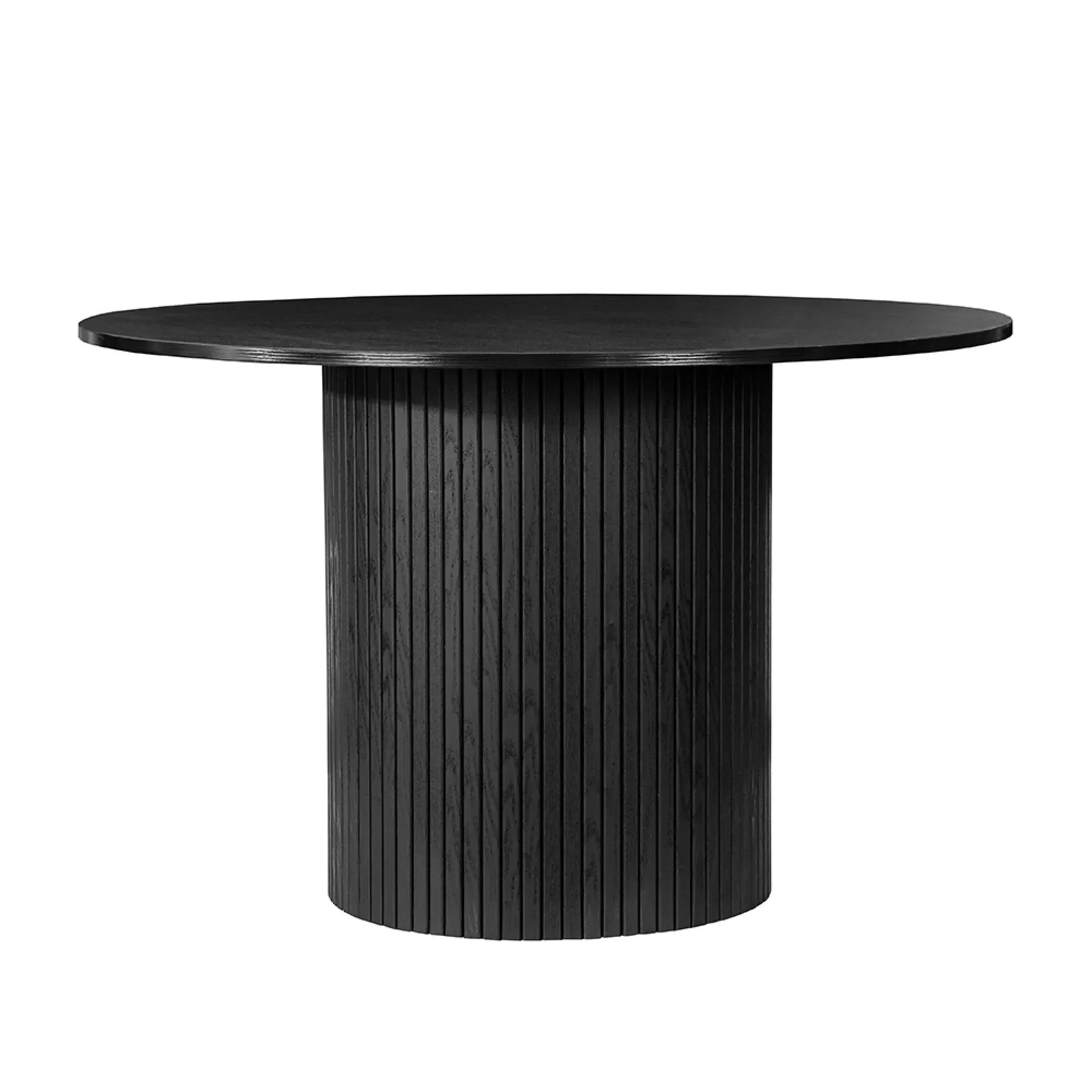 Axel Round Fluted Dining Set with 4 Chairs - Black
