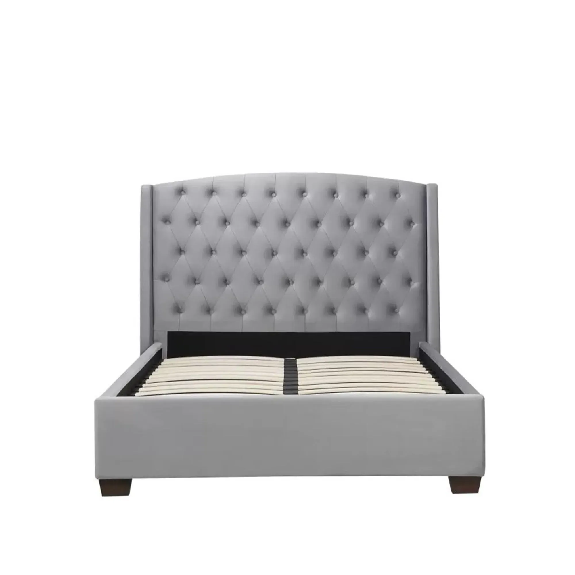 Balmoral Velvet Fabric Bed - Grey