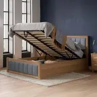 Belmont Ottoman Storage Bed - Grey, Oak