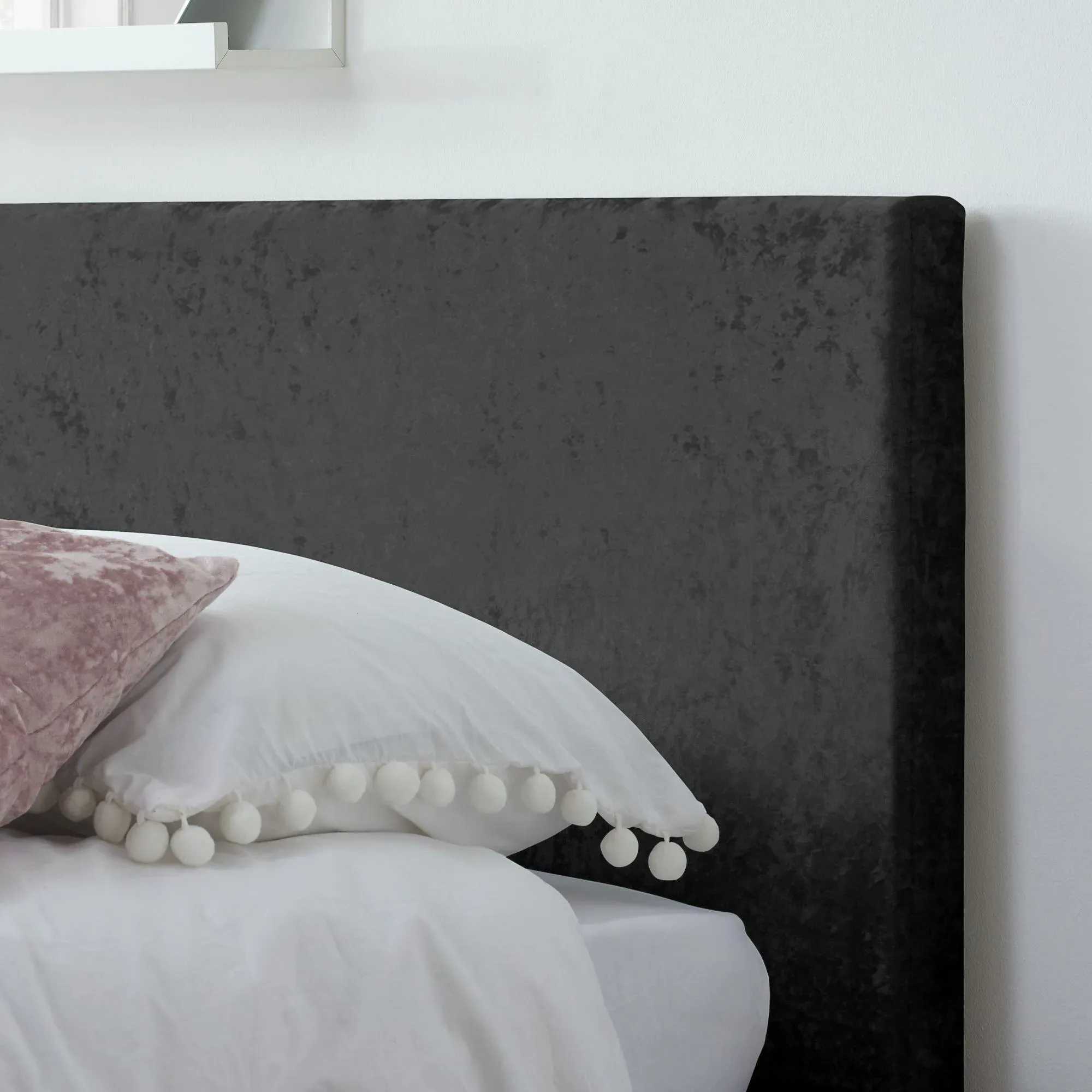 Berlin Bed Frame - Black, Crushed Velvet