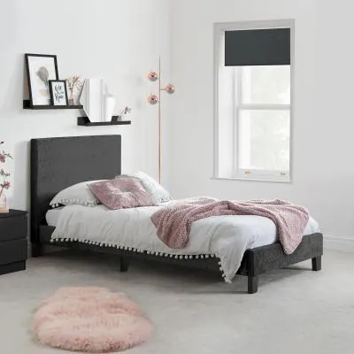 Berlin Bed Frame - Black, Crushed Velvet image