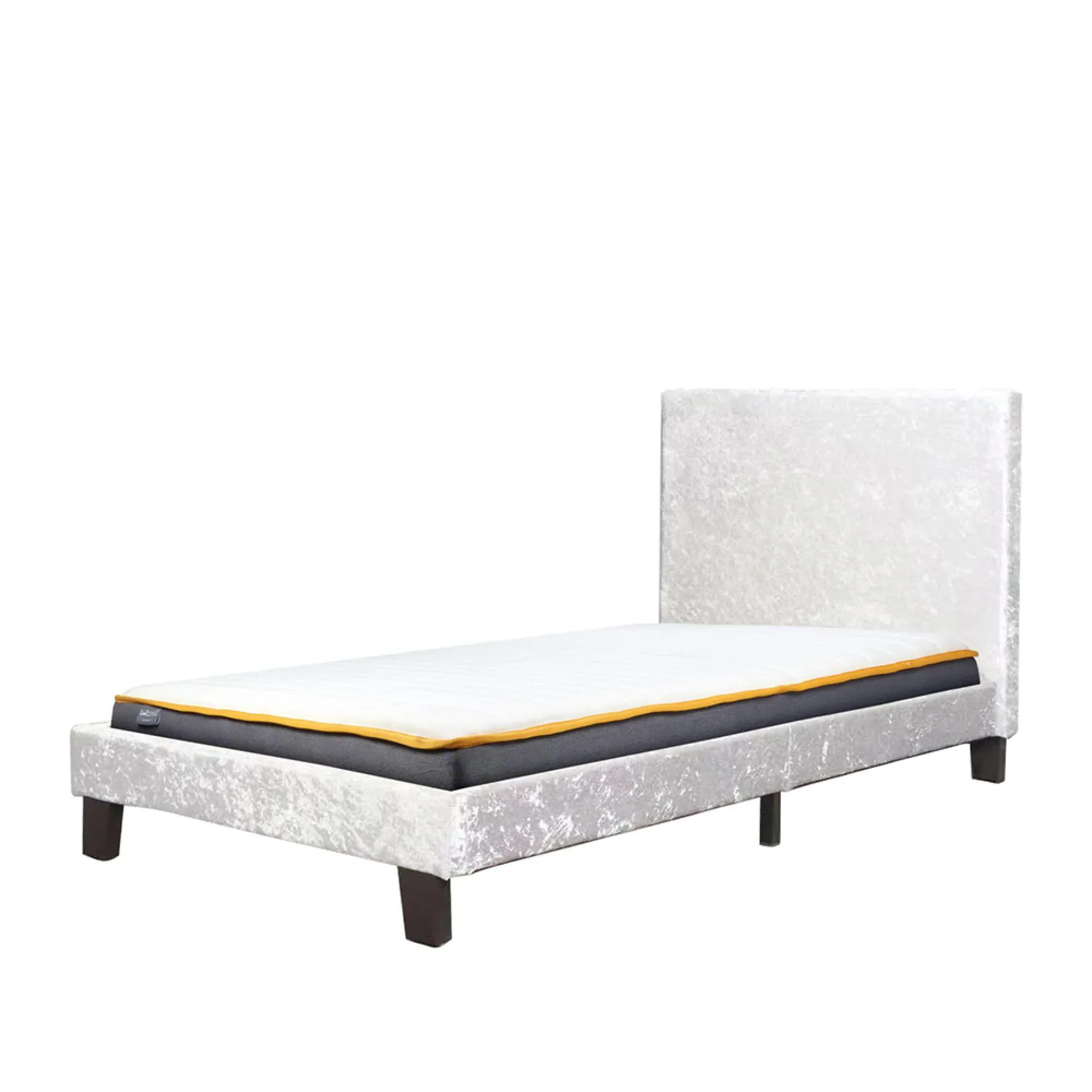 Berlin Bed Frame - Steel, Crushed Velvet
