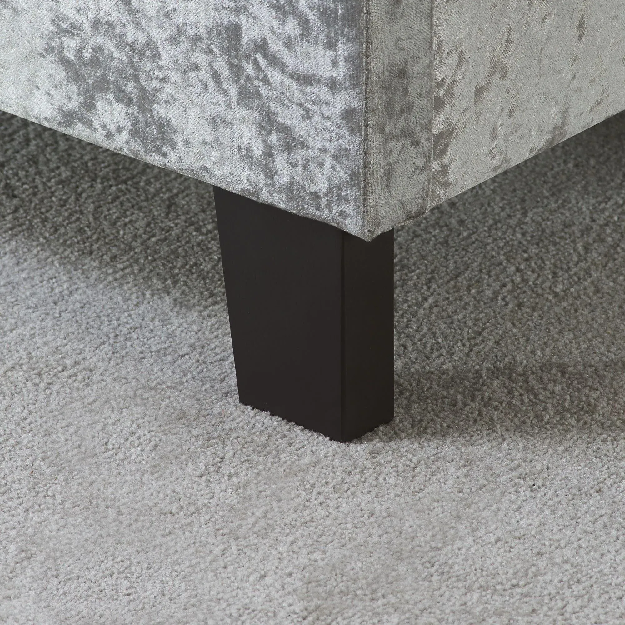 Berlin Bed Frame - Steel, Crushed Velvet