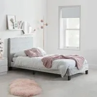 Berlin Bed Frame - Steel, Crushed Velvet