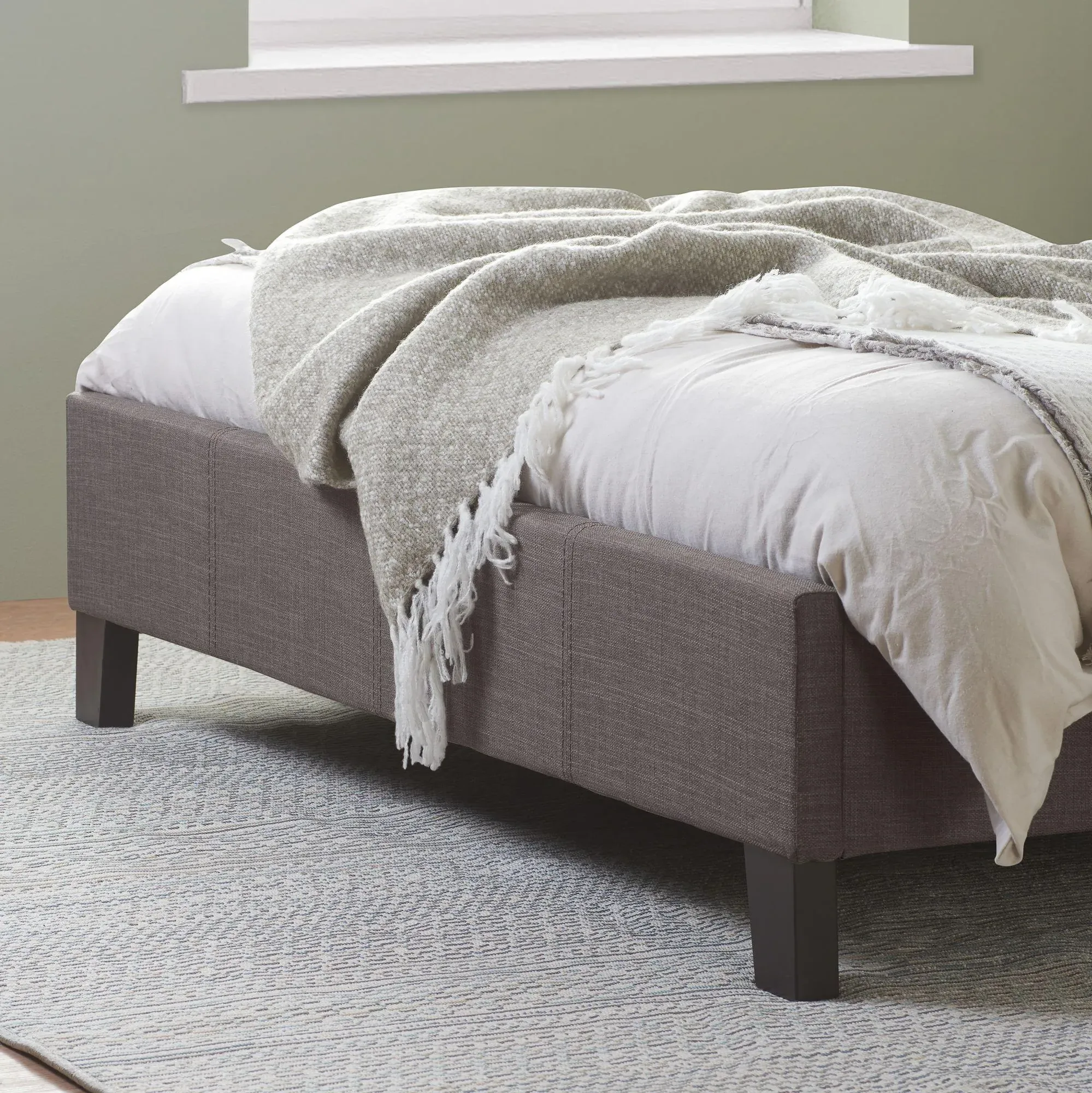 Berlin Fabric Bed Frame - Grey