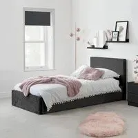 Berlin Ottoman Storage Bed - Black, Crushed Velvet