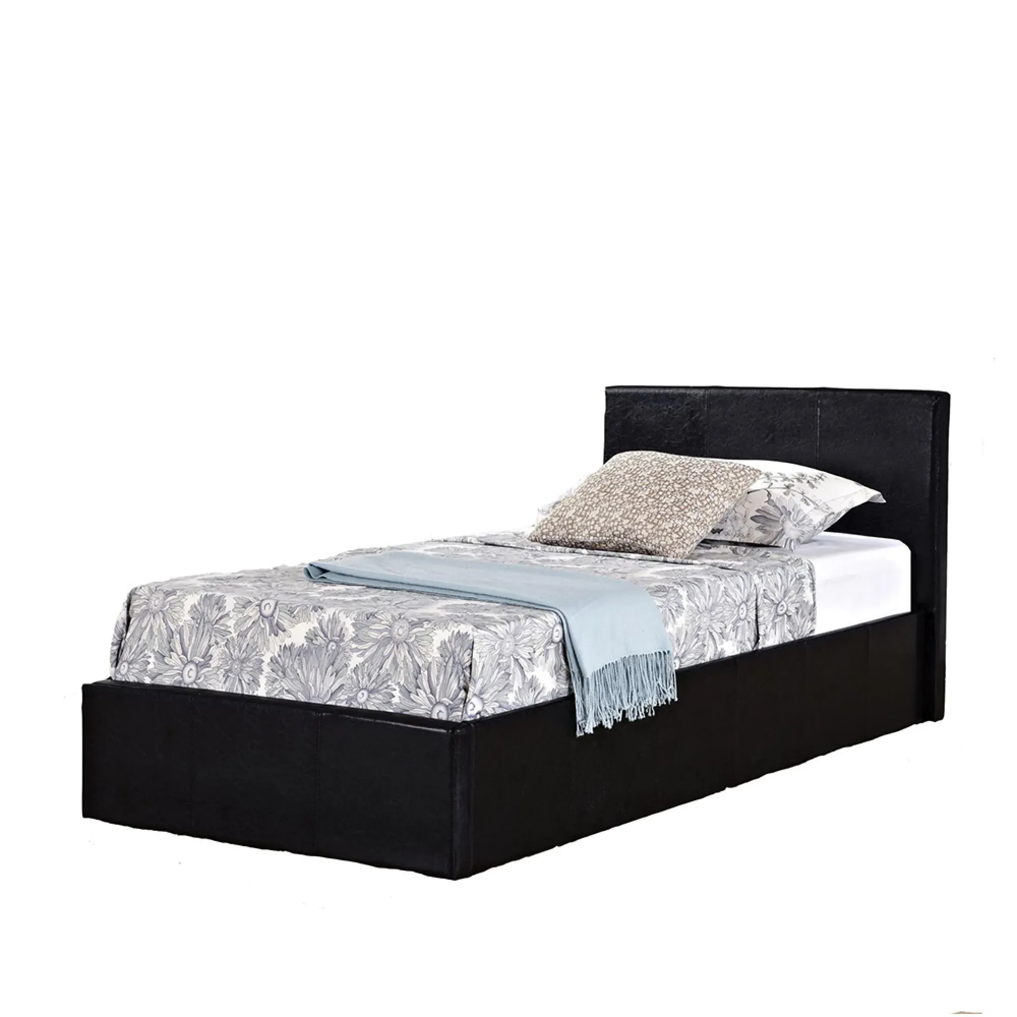 Berlin Ottoman Storage Bed - Black, Faux Leather