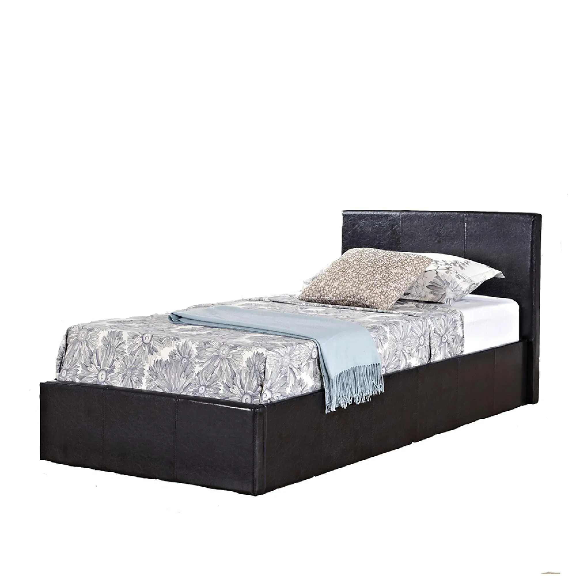 Berlin Ottoman Storage Bed - Brown, Faux Leather