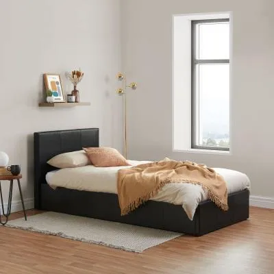 Berlin Ottoman Storage Bed - Brown, Faux Leather
