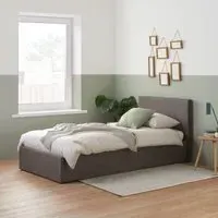 Berlin Ottoman Storage Bed - Grey, Fabric