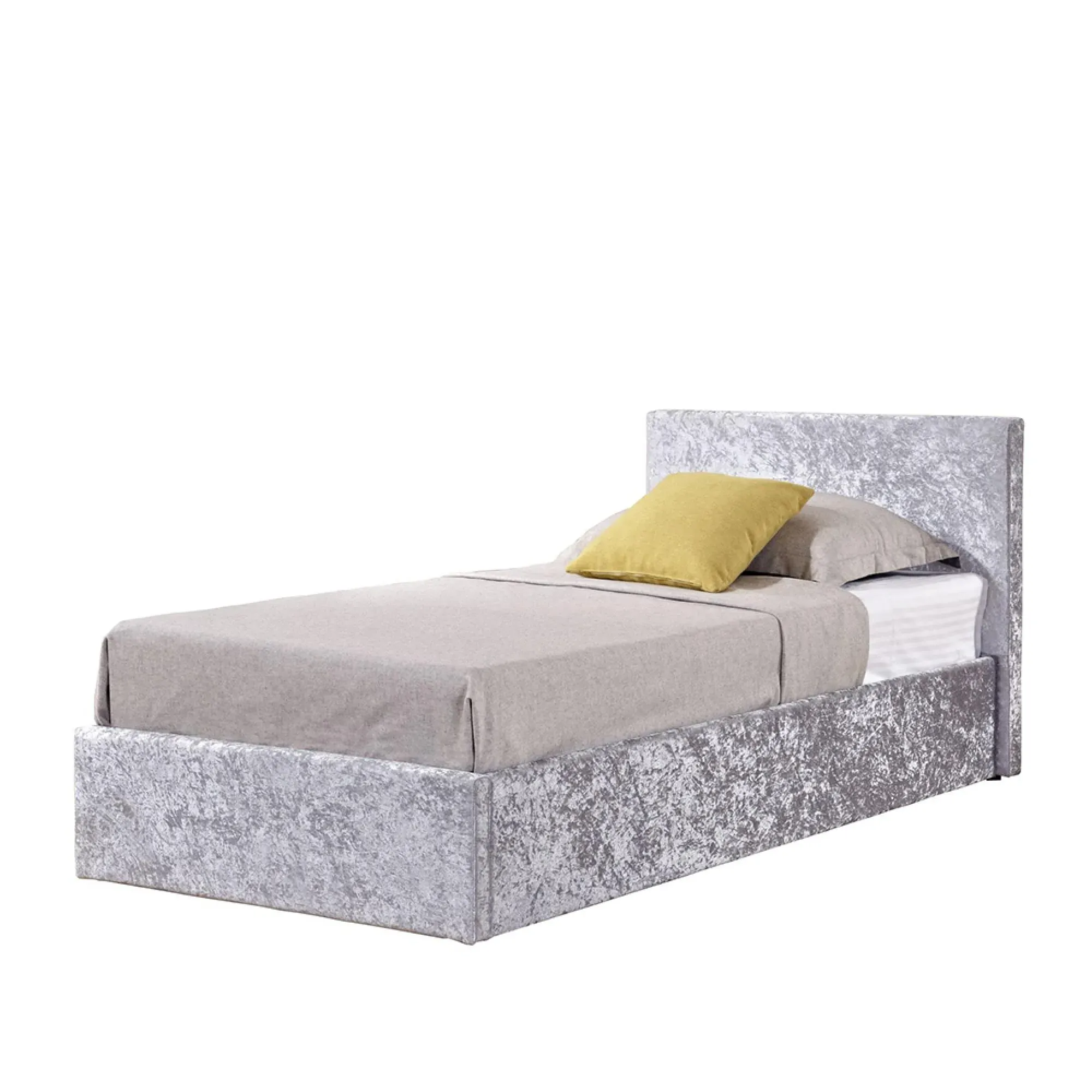 Berlin Ottoman Storage Bed - Steel, Crushed Velvet