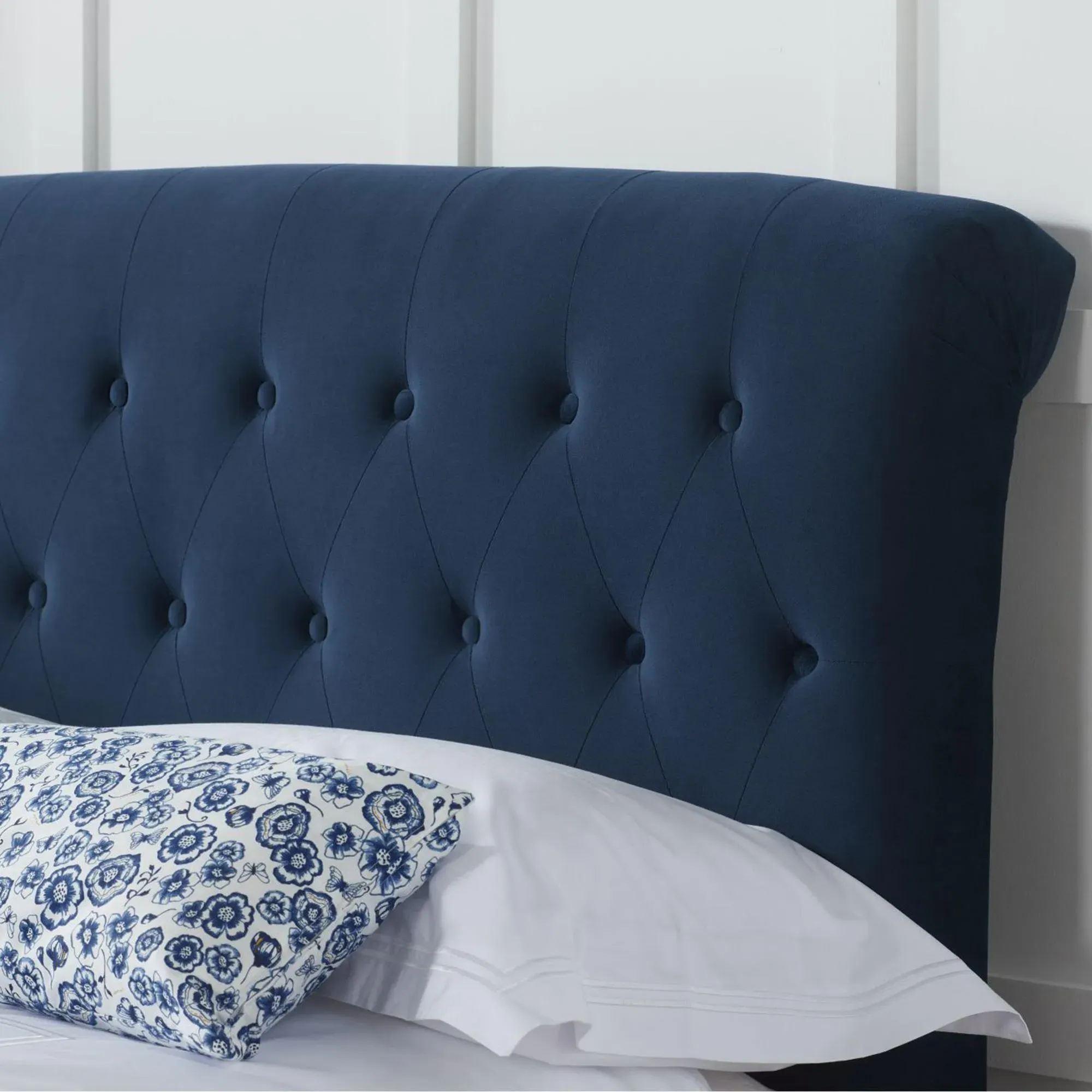 Brompton Fabric Bed - Midnight Blue