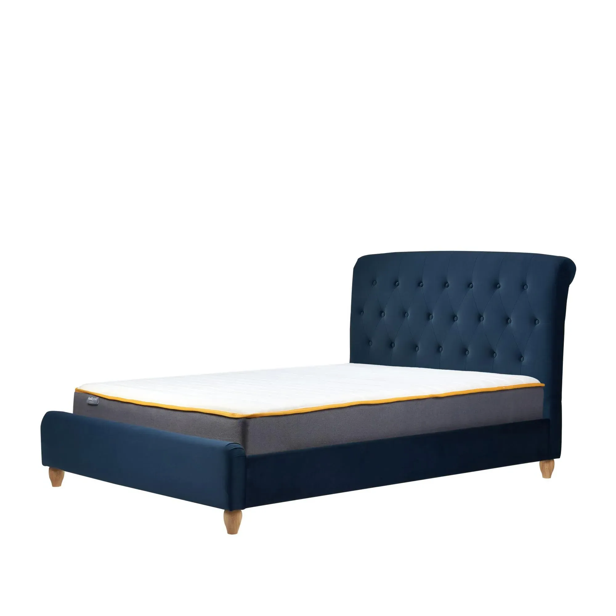 Brompton Fabric Bed - Midnight Blue