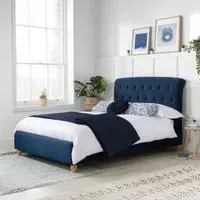 Brompton Fabric Bed - Midnight Blue