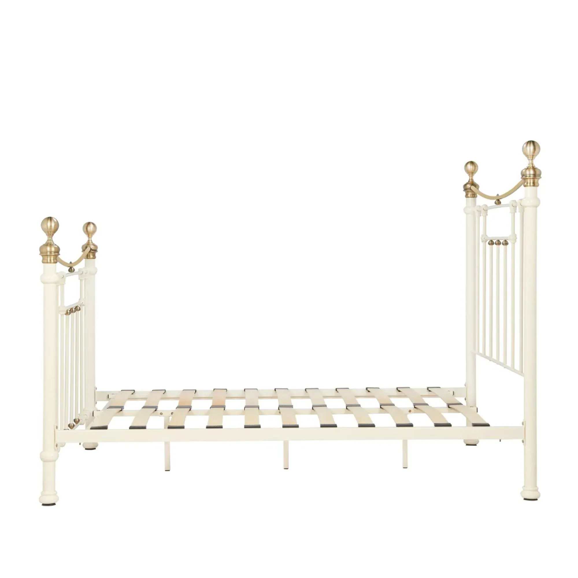 Bronte Double Metal Bed Frame - Cream