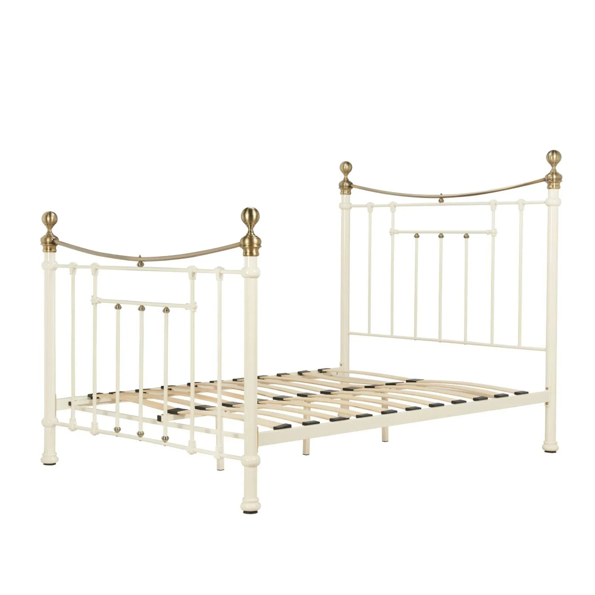 Bronte Double Metal Bed Frame - Cream