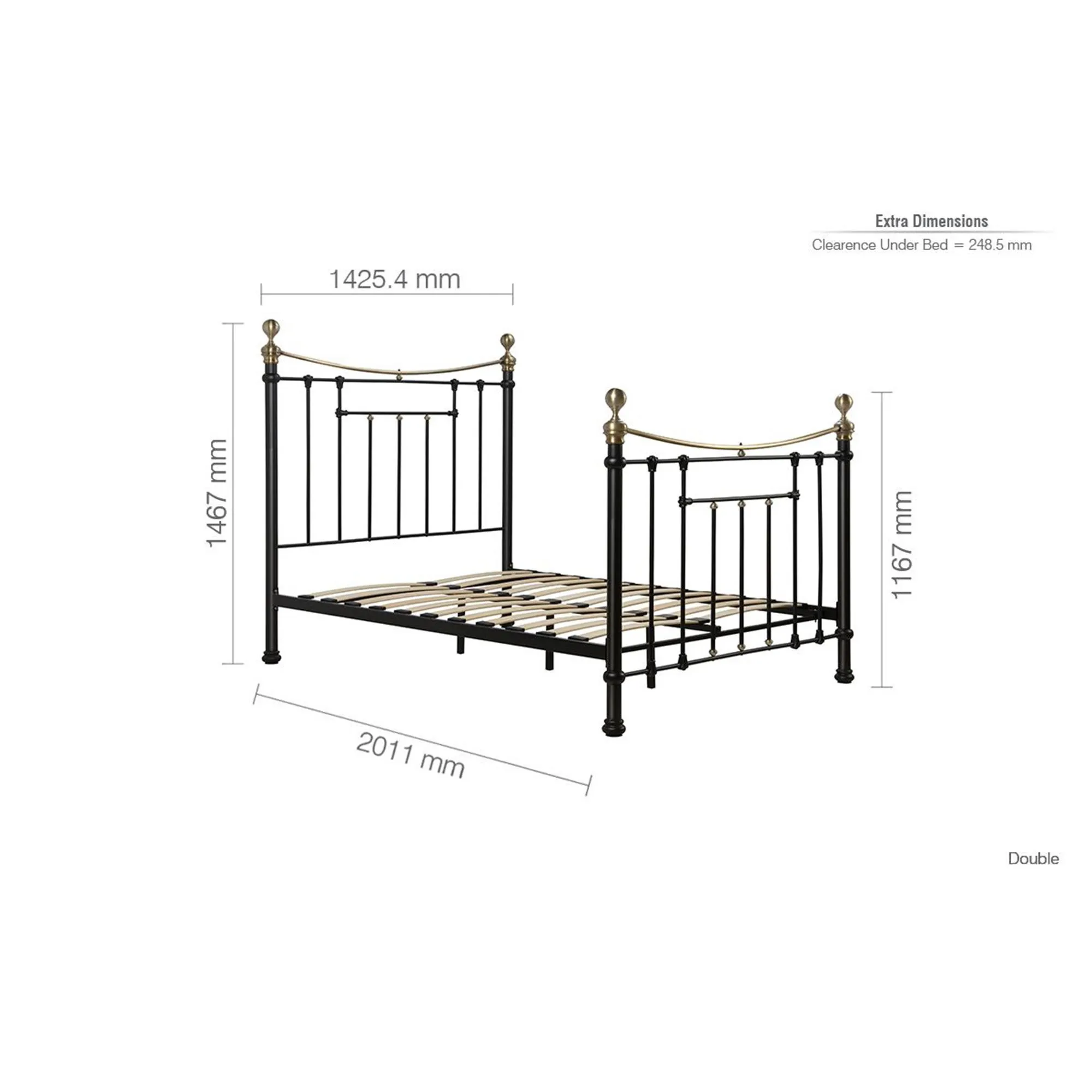 Bronte Metal Bed Frame - Black