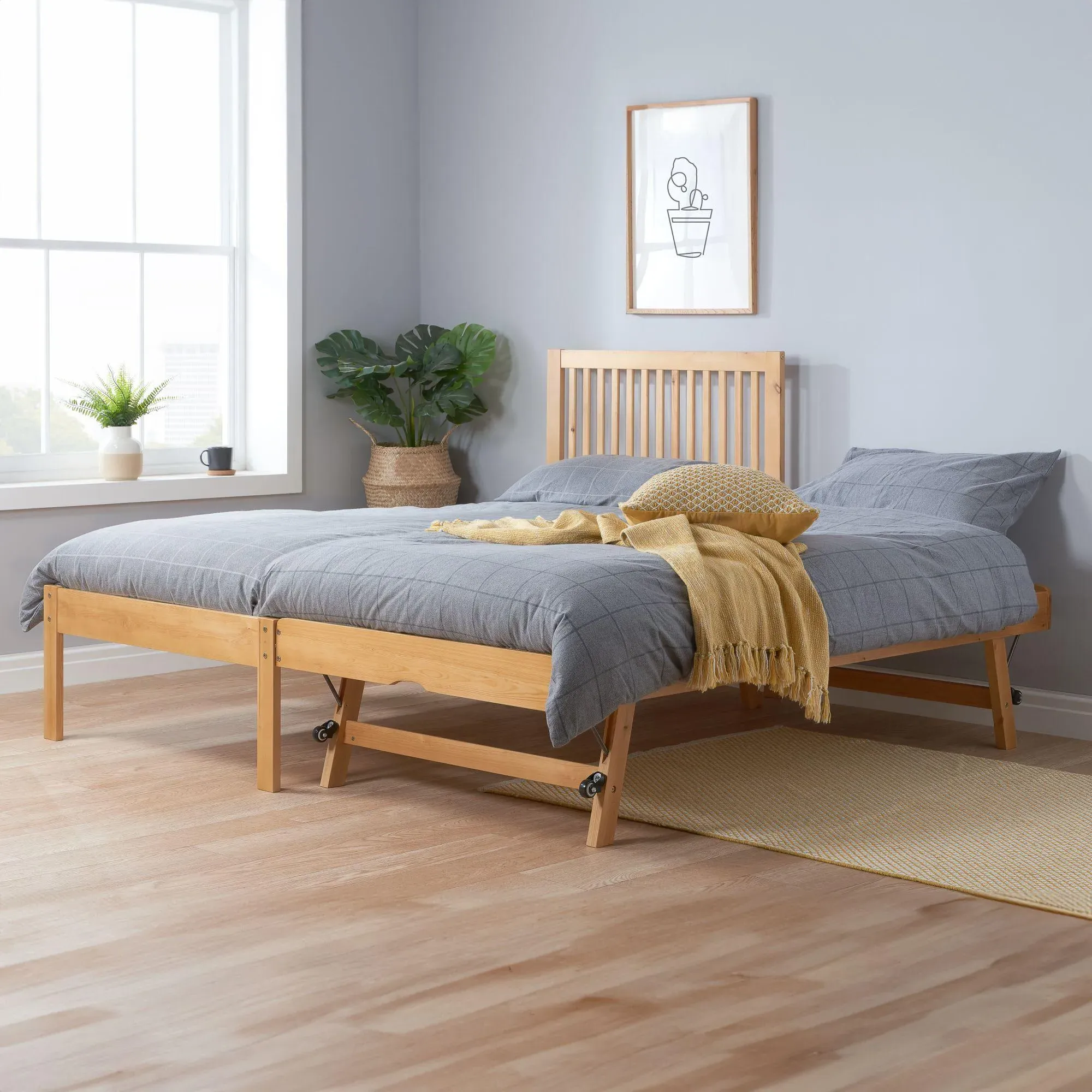 Buxton Single Trundle Bed - Honey Pine