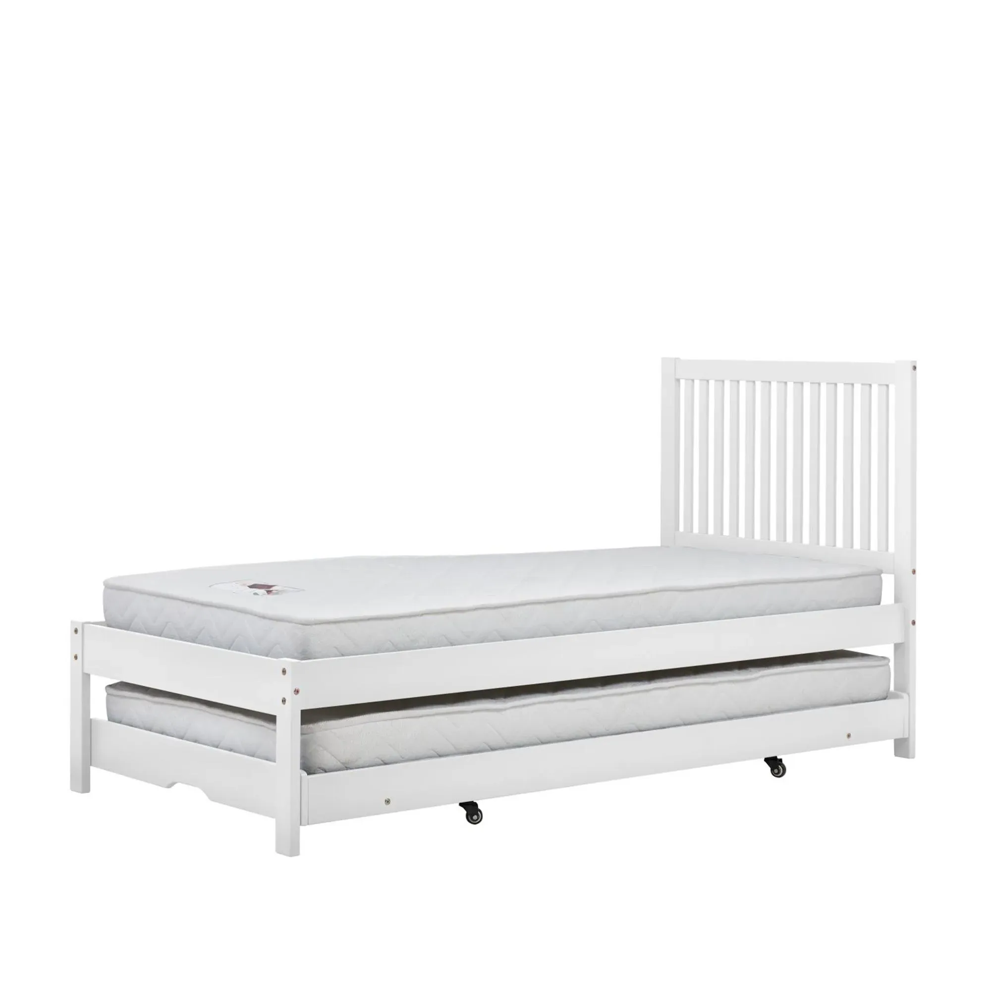 Buxton Single Trundle Bed - White