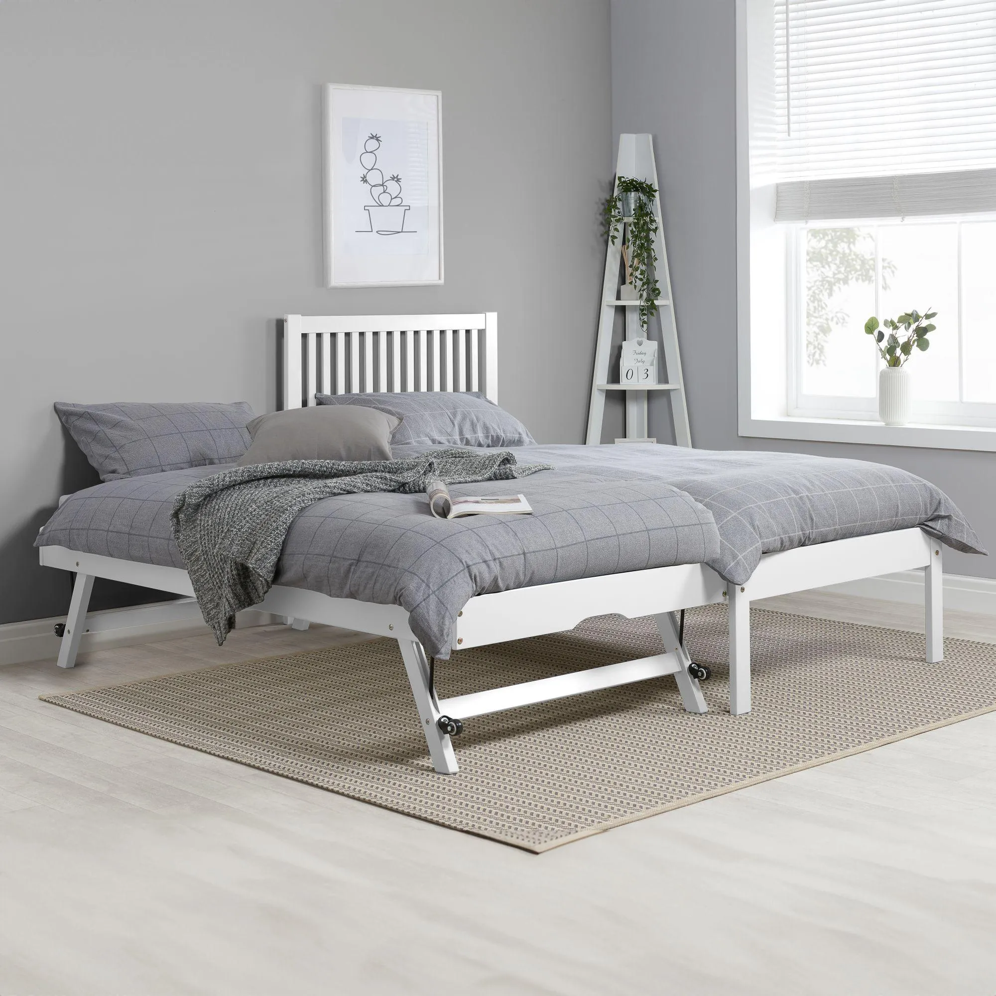 Buxton Single Trundle Bed - White