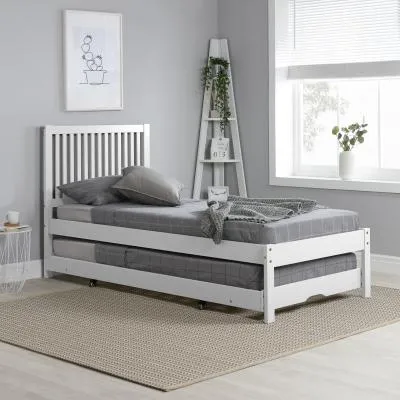 Buxton Single Trundle Bed - White