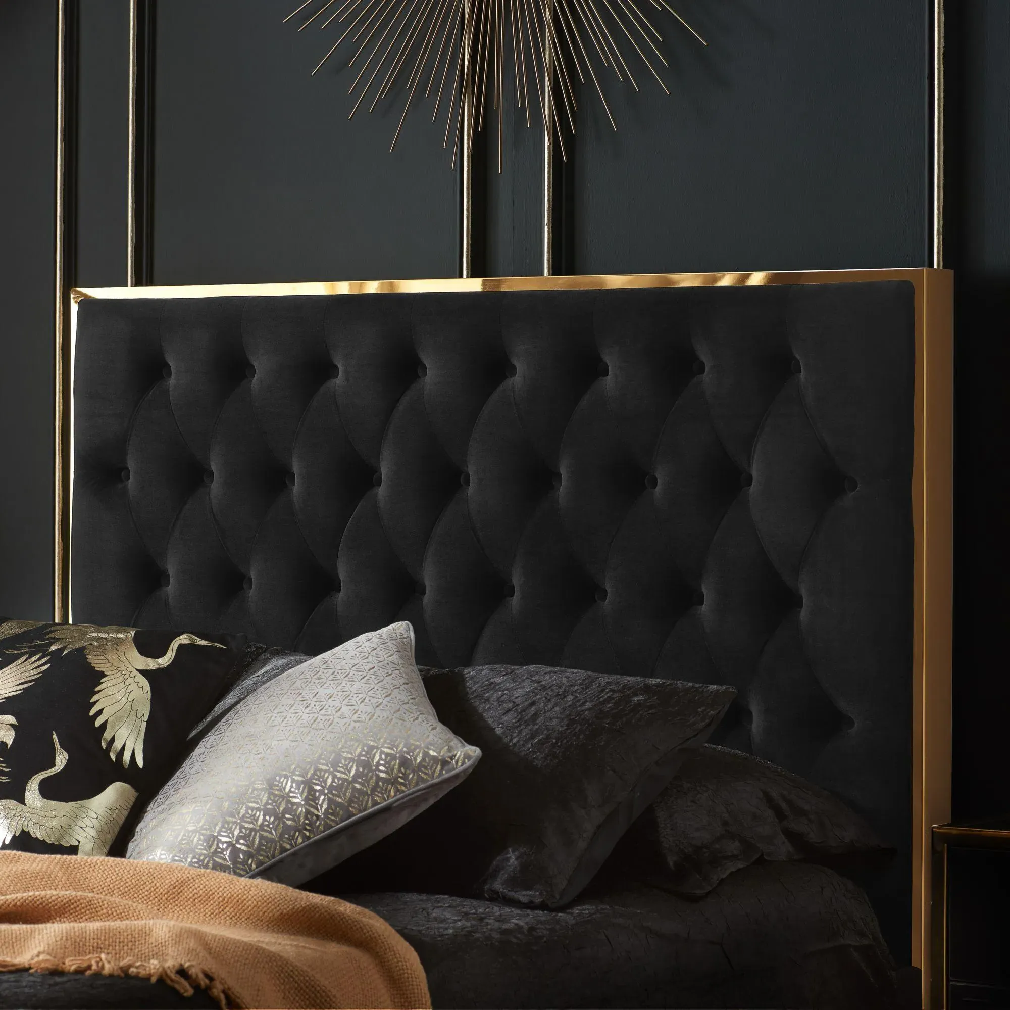 Chelsea Bed Frame - Black, Fabric