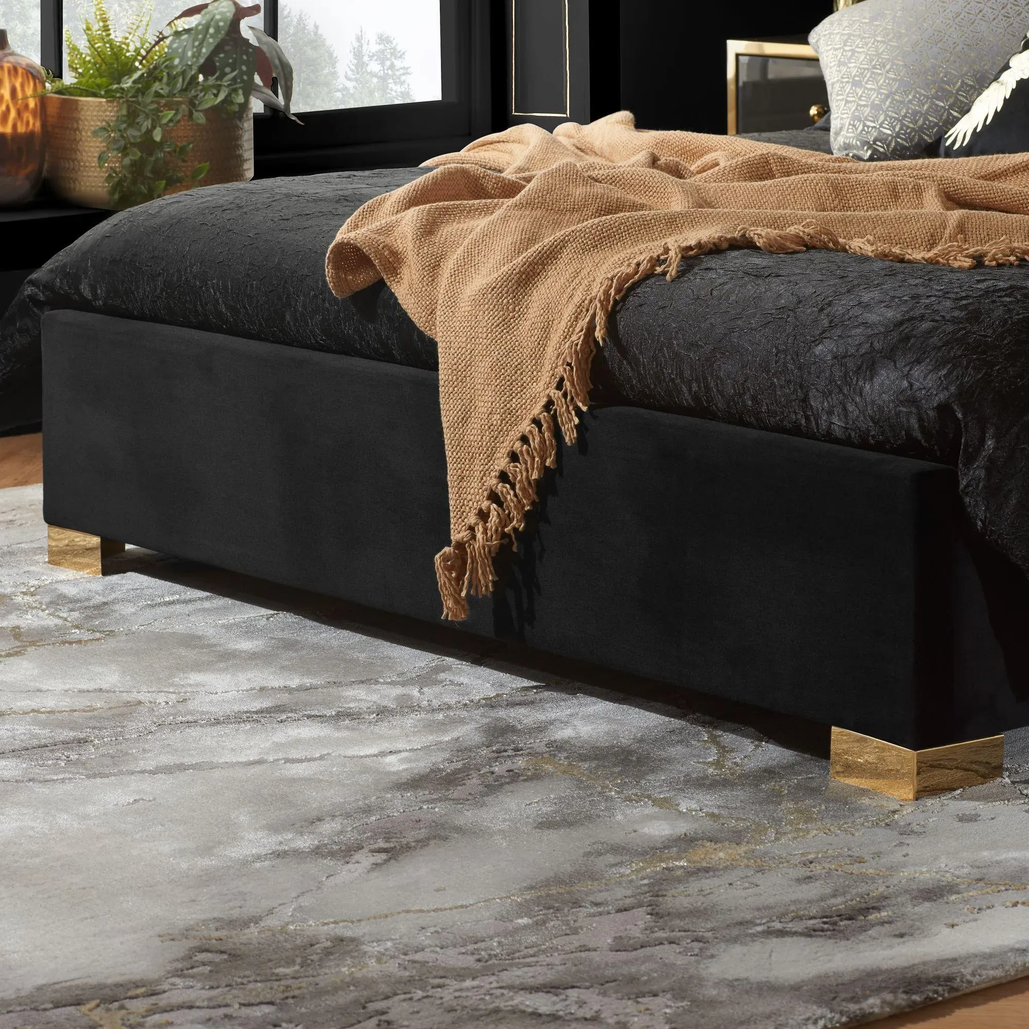 Chelsea Bed Frame - Black, Fabric