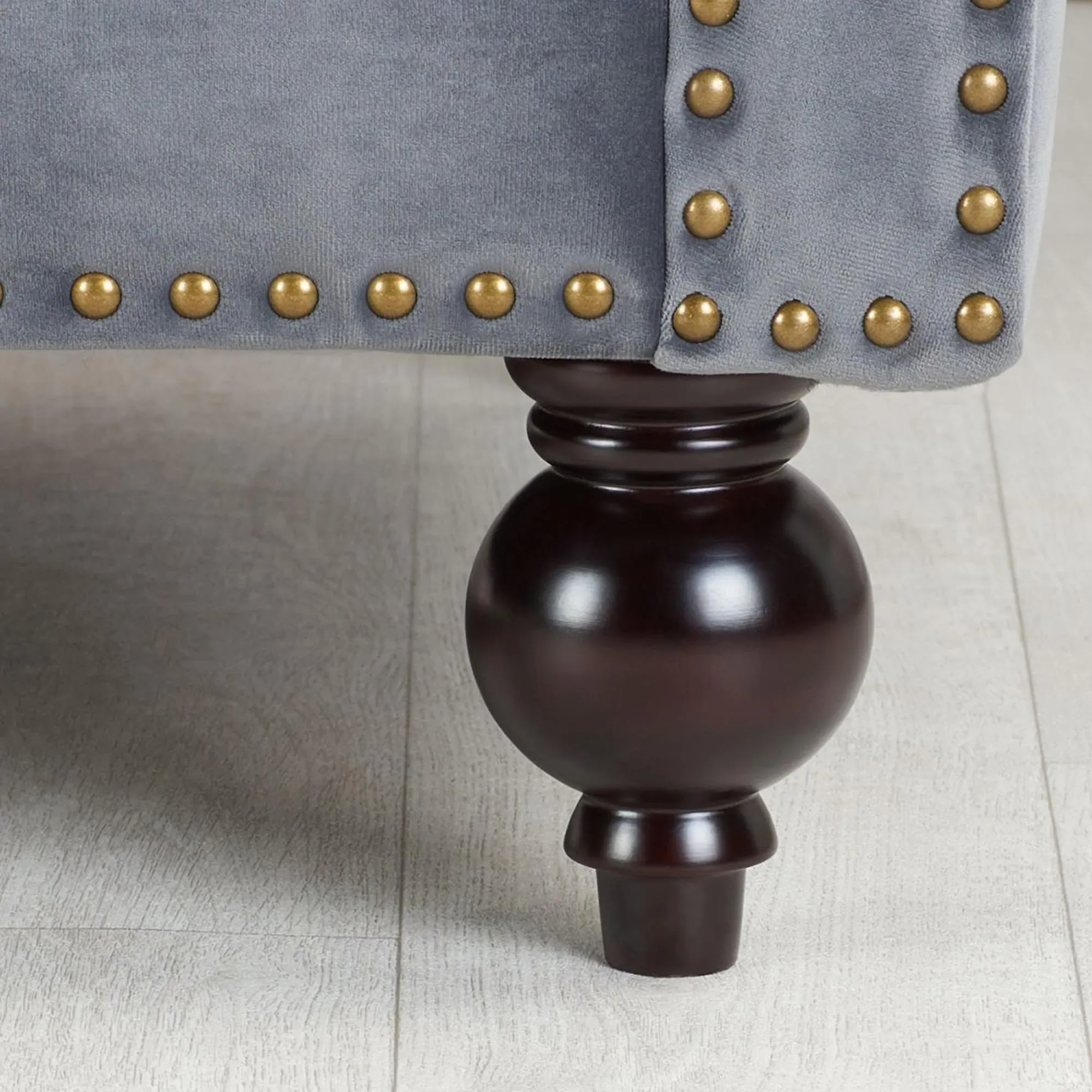 Chester 2-Seater Sofa - Grey, Velvet