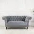 Chester 2-Seater Sofa - Grey, Velvet
