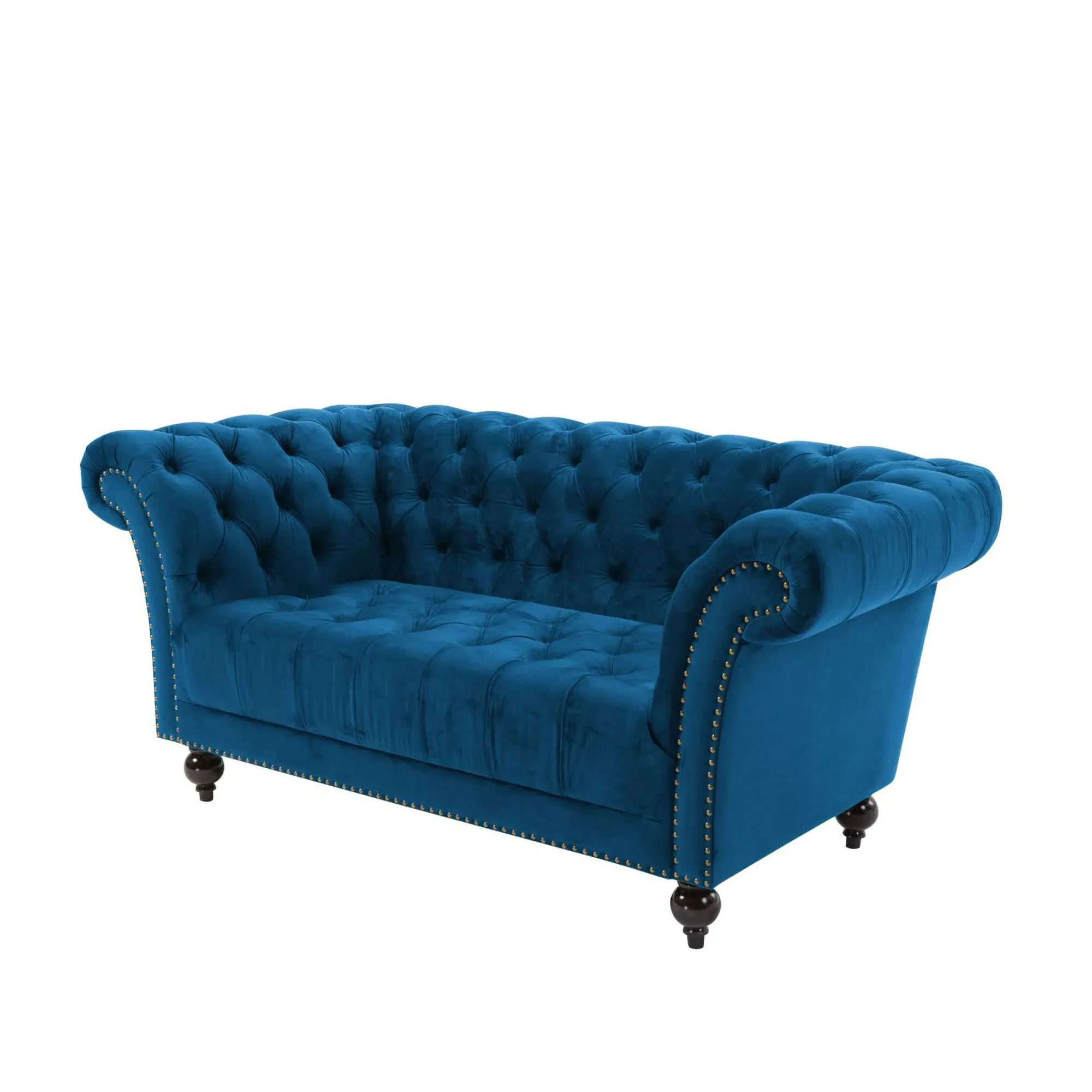 Chester 2-Seater Sofa - Midnight Blue, Velvet