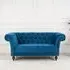 Chester 2-Seater Sofa - Midnight Blue, Velvet