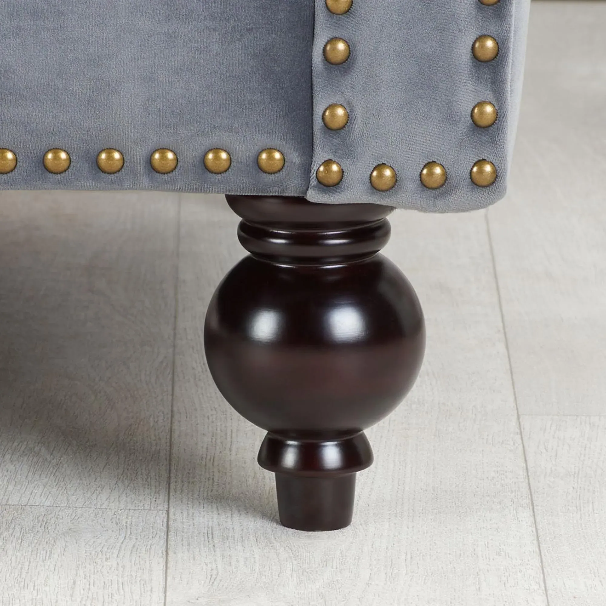 Chester 3-Seater Sofa - Grey, Velvet