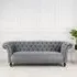 Chester 3-Seater Sofa - Grey, Velvet