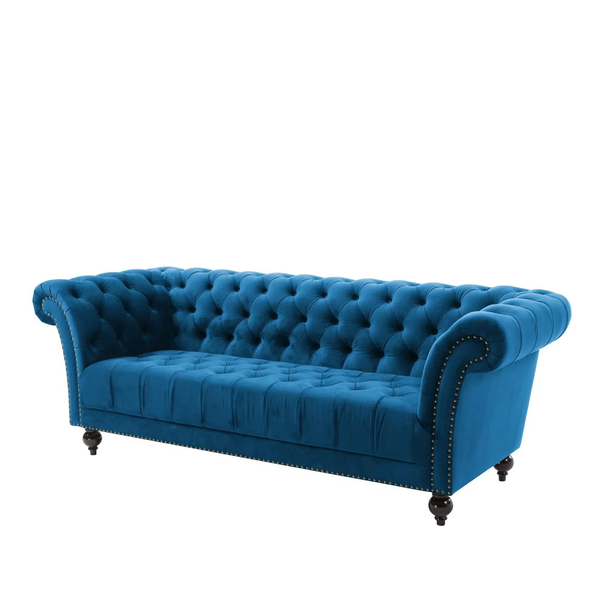 Chester 3-Seater Sofa - Midnight Blue, Velvet