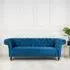 Chester 3-Seater Sofa - Midnight Blue, Velvet