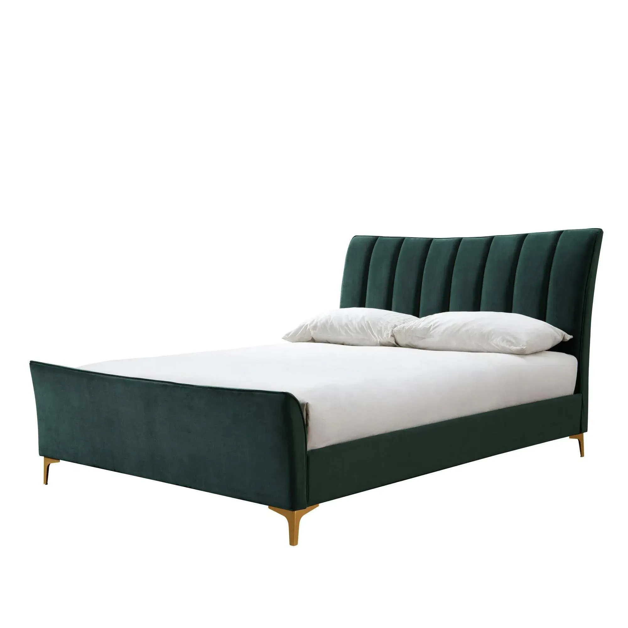 Clover Fabric Bed - Green Velvet
