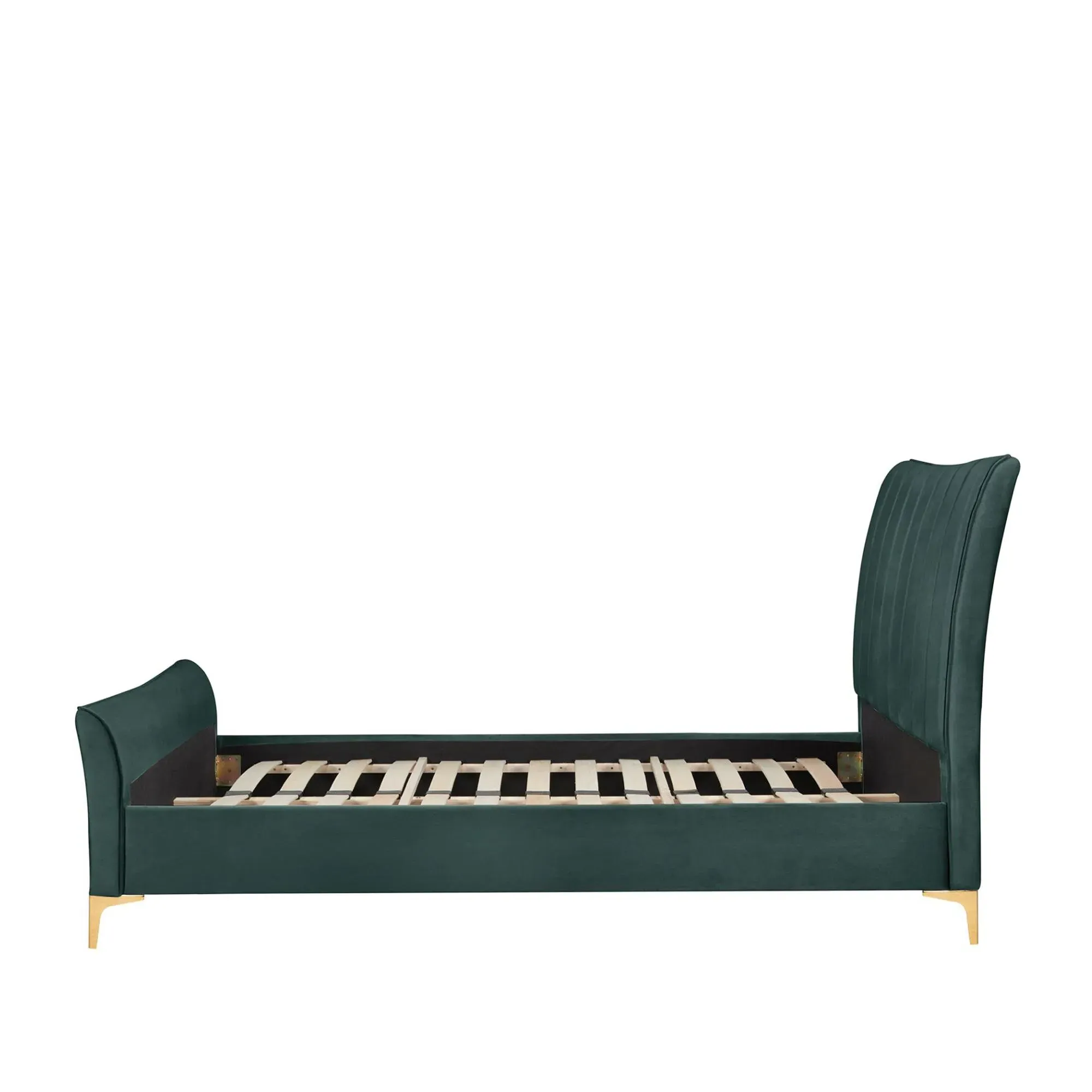 Clover Fabric Bed - Green Velvet