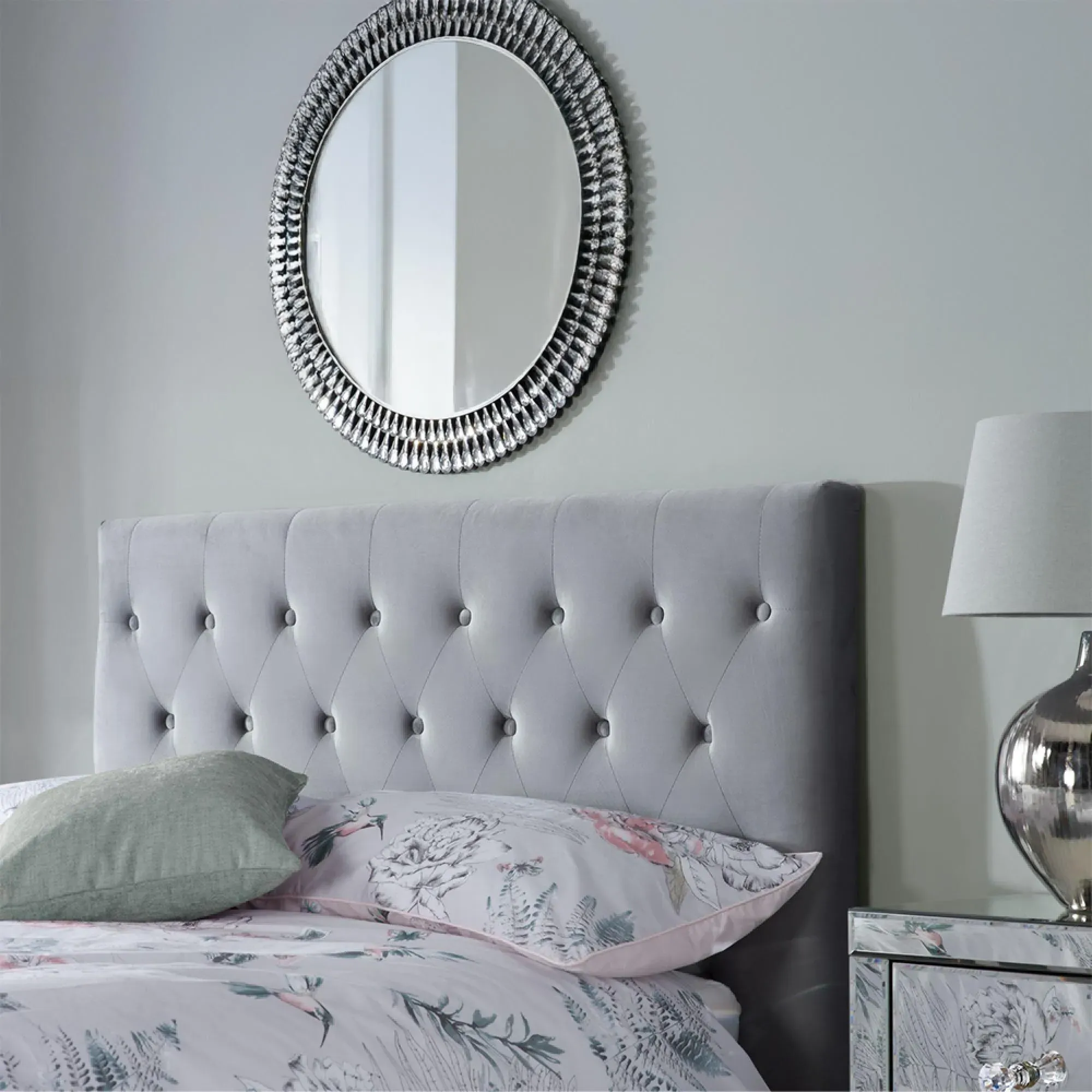 Cologne Fabric Bed - Grey