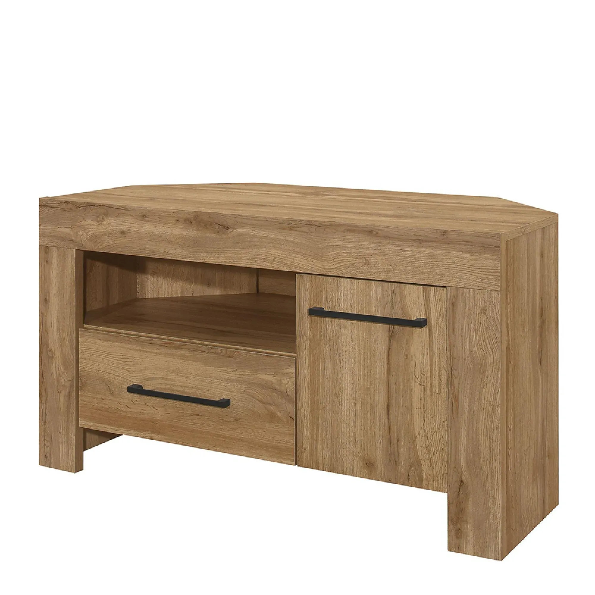 Compton Corner TV Unit with Storage - Oak