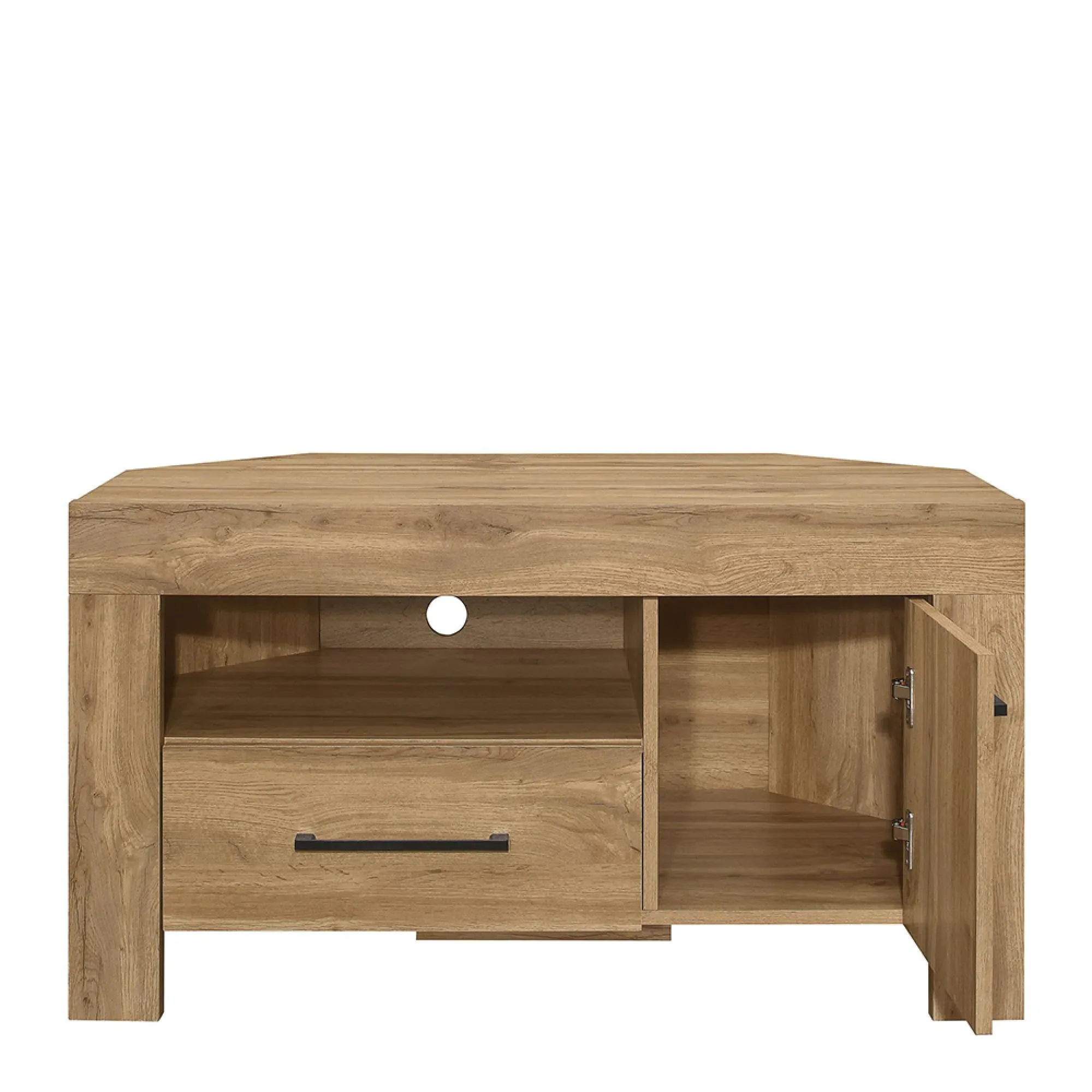 Compton Corner TV Unit with Storage - Oak
